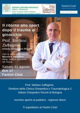 31 Agosto 2019 - Il ritorno allo sport dopo il trauma al ginocchio, Prof. Stefano Zaffagnini
