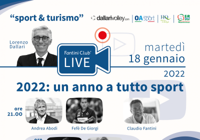 Evento sportivo online con ospiti speciali, 18 gennaio 2022, ore 21:00.