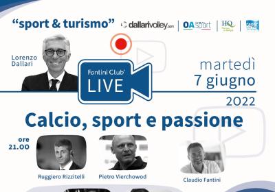 Evento sportivo online con ospiti famosi, entusiasmo e passione.