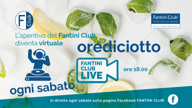 Ogni sabato ore 18.00 - AperitivoOrediciotto Live sulla pagina Facebook Fantini Club