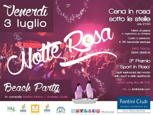 3 Luglio: La Notte Rosa - Cena & Beach Party